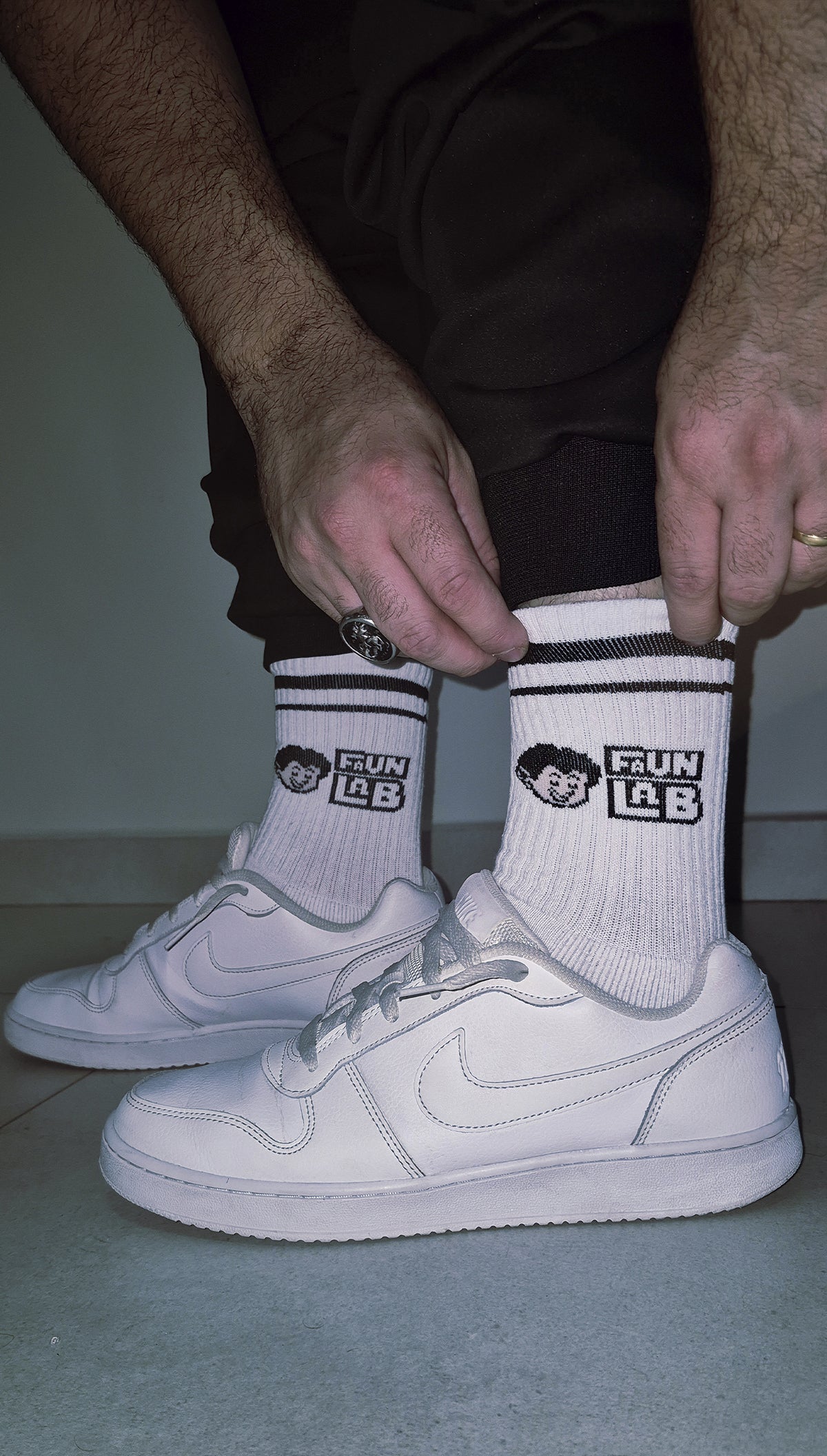 Meias listradas de cano alto Sport Faun Lab®