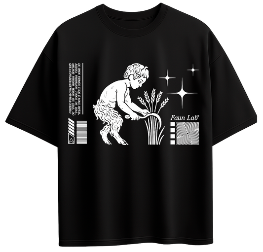 Camiseta Oversized Colheita  - Faun Lab®  Preta