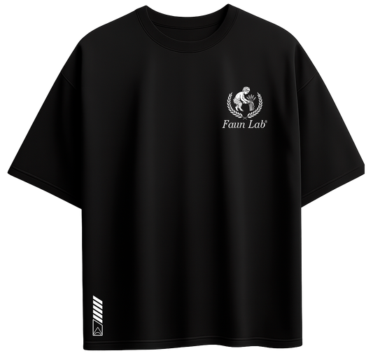 Camiseta Oversized Emblema - Faun Lab®  Preta